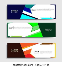 Sets of Banner abstract geometric design banner web template and business background template.