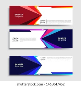 Sets of Banner abstract geometric design banner web template and business background template.