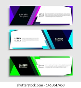 Sets of Banner abstract geometric design banner web template and business background template.