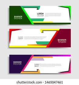 Sets of Banner abstract geometric design banner web template and business background template.