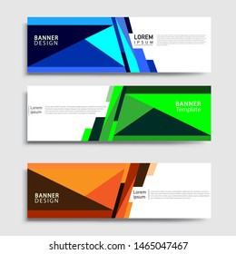 Sets of Banner abstract geometric design banner web template and business background template.