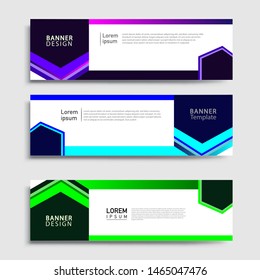 Sets of Banner abstract geometric design banner web template and business background template.