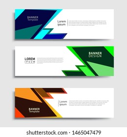 Sets of Banner abstract geometric design banner web template and business background template.