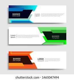 Sets of Banner abstract geometric design banner web template and business background template.