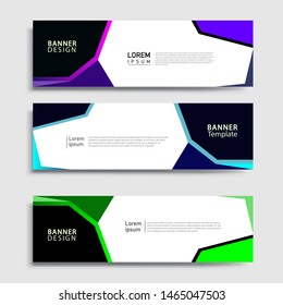 Sets of Banner abstract geometric design banner web template and business background template.