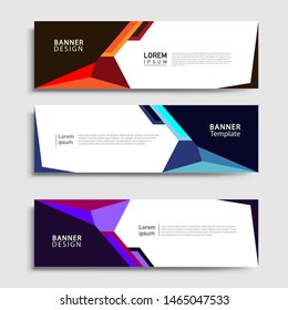 Sets of Banner abstract geometric design banner web template and business background template.