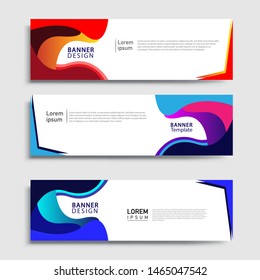 Sets of Banner abstract geometric design banner web template and business background template.