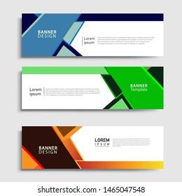 Sets of Banner abstract geometric design banner web template and business background template.