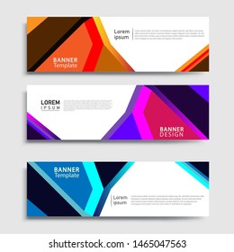 Sets of Banner abstract geometric design banner web template and business background template.