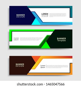 Sets of Banner abstract geometric design banner web template and business background template.