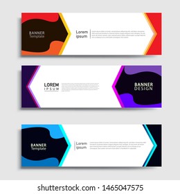 Sets of Banner abstract geometric design banner web template and business background template.