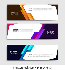 Sets of Banner abstract geometric design banner web template and business background template.