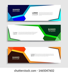 Sets of Banner abstract geometric design banner web template and business background template.