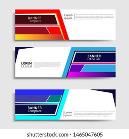 Sets of Banner abstract geometric design banner web template and business background template.