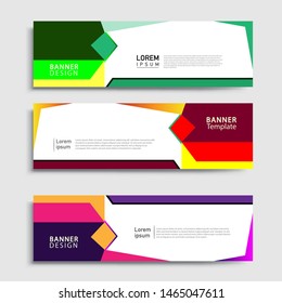 Sets of Banner abstract geometric design banner web template and business background template.