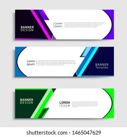 Sets of Banner abstract geometric design banner web template and business background template.
