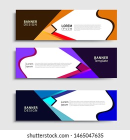 Sets of Banner abstract geometric design banner web template and business background template.