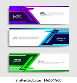 Sets of Banner abstract geometric design banner web template and business background template.
