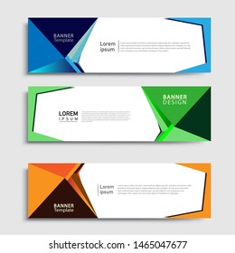 Sets of Banner abstract geometric design banner web template and business background template.