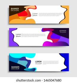 Sets of Banner abstract geometric design banner web template and business background template.
