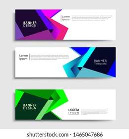Sets of Banner abstract geometric design banner web template and business background template.