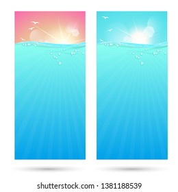 sets of banner template for summer holiday
