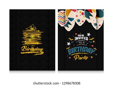 Sets Birthday Invitation Party Vector Eps.10