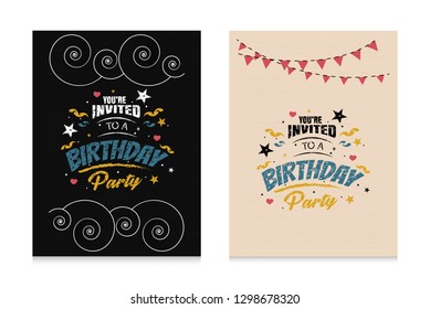Sets Birthday Invitation Party Vector Eps.10