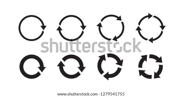 Sets of black circle arrows. Vector Icons.\
Graphic for website.