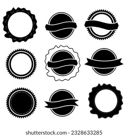 Sets of black color label stamps