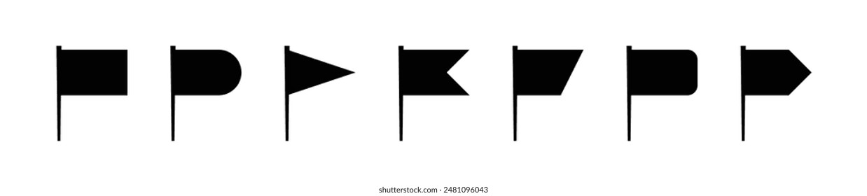 Conjuntos en blanco y negro Icono de la bandera del palillo de dientes, diseño de Vector simple.