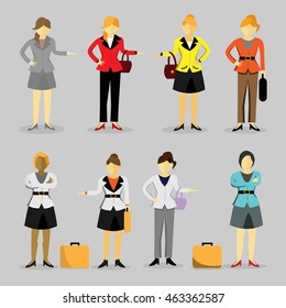 Sets of business women vector Illustration.