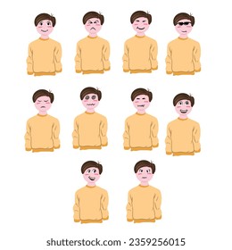 Sets of Casual Male Avatar ,good for graphic resources, avatar on social media, apps, websites, sticker for merch and more. 