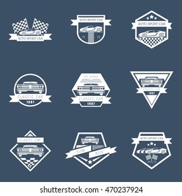 Sets of Classic car logo, emblems, badges and icons. Vector Illustration Design Template