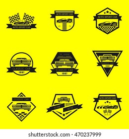 Sets of Classic car logo, emblems, badges and icons. Vector Illustration Design Template