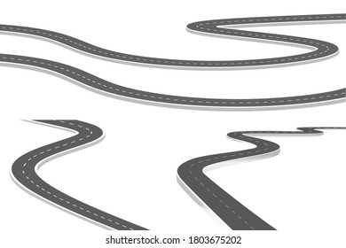 Sets Curved Road Journey Future Asphalt Stock Vector (Royalty Free ...