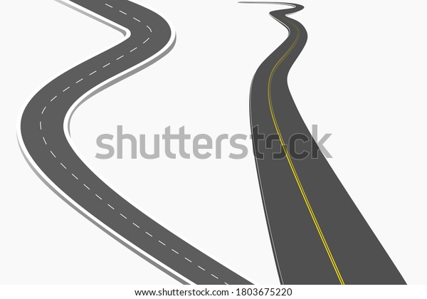 Sets Curved road journey to the\
future. Asphalt street isolated on white background. winding\
highway location. designed for abstract,\
background,template,milestone element,diagram\
process,infographic.