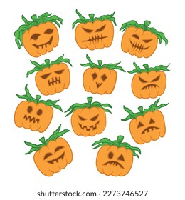 Sets of cute halloween pumpkin, sutable to make your design more pop, good for graphic design resource.