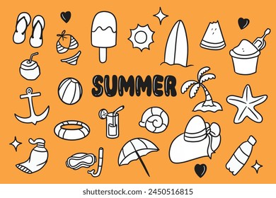 Sets Doodles Aufkleber Gut für Hintergrund