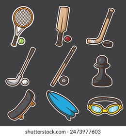 sets of element sport good for sticker design, pattern, t shirt, pin design and graphic design