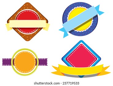 Sets of empty label templates on a white background