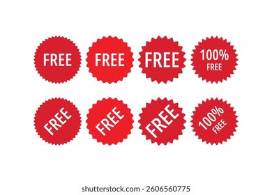 Sets It Free Label Red Badge Sticker Design Vector Illustration