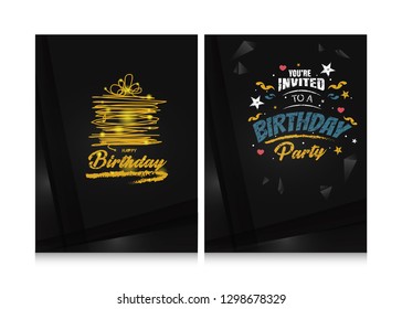 Sets Greeting Card Birhday Vector Eps.10