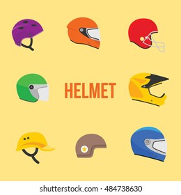 sets of helmet icon vector illustration.