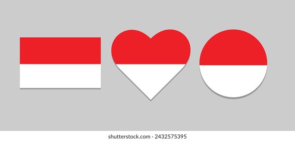 Sets of icon with flag of Indonesia vector image