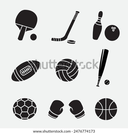 sets of icon sport good for graphic design, silhouette design, symbol 