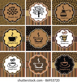 sets of label design. Menu for restaurant, cafe, bar, coffeehouse. Vector Illustration