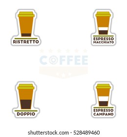 sets of Label Frames and badges vector icons coffee emblem coffee to go