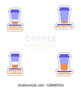 sets of Label Frames and badges vector icons coffee emblem coffee to go