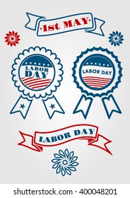 Sets of Labor day badge and labels design. for party decoration, vector illustration